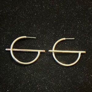 Silver Geometric Hoop Earrings